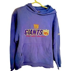 𝅺Vintage Reebok - New York Giants - NFL Hooded Sweatshirt - Size Medium